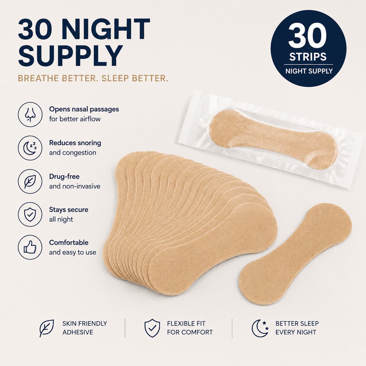 Nasal Strips - 30 Night Supply